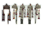 Crown, Silver, with decorative wire and stamped decoration, table-cut incised carnelians, turquoise, beads, openwork, and silver coins; quilted cotton lining, cotton cords and tassels with beads, and velvet strip with metal ornaments
